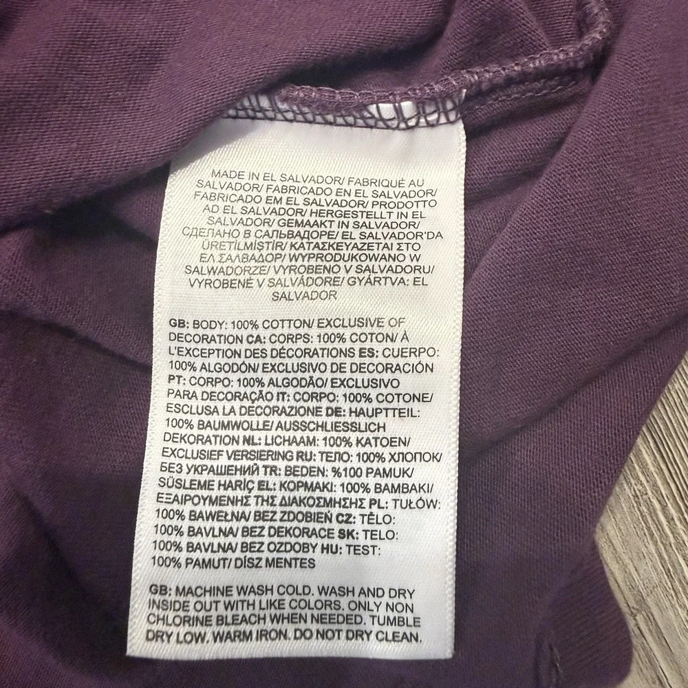 North Face Mens Medium Mountain Graphic Long Sleeve Shirt Purple